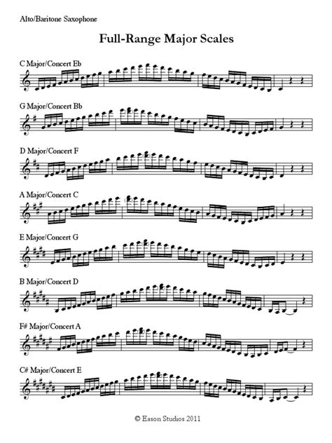 alto saxophone concert scales|full range scales alto sax.